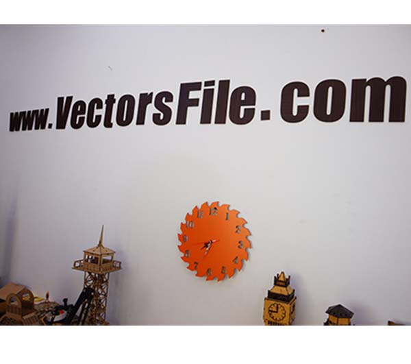 Laser Cut MDF Saw Blade Shop Wall Clock CDR and DXF File