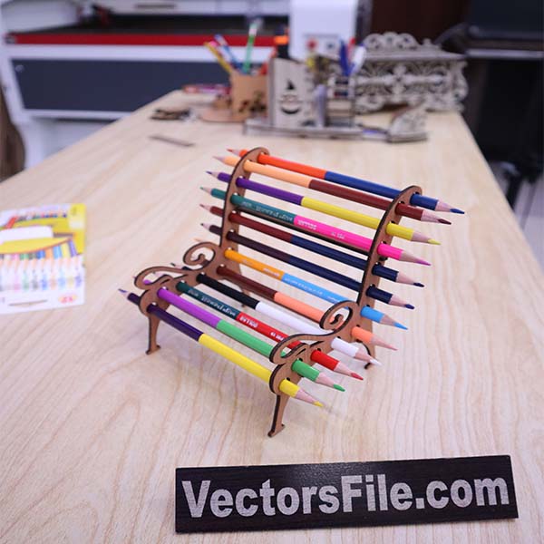 Laser Cut Plywood Chair Pencil Holder Kids Pencil Organizer Vector File