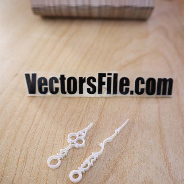 Laser Cut White Acrylic Clock Needle Design SVG Vector File