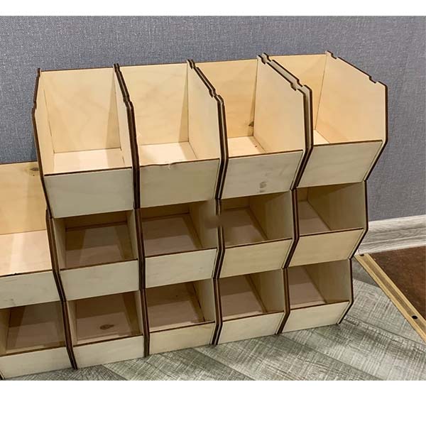 Laser Cut Wooden Stackable Storage Boxes Tools Organizer Box Vector File