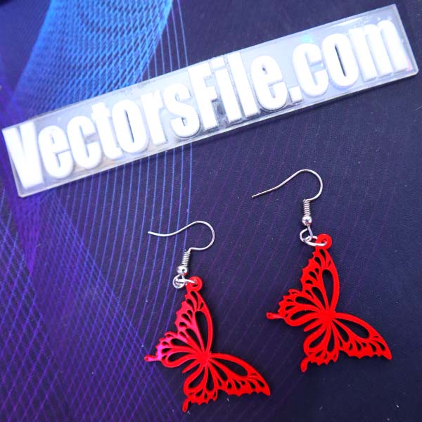 Laser Cut Acrylic Butterfly Earring Template Women’s Jewelry Earring Vector File