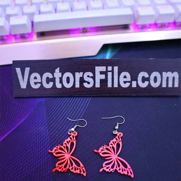Laser Cut Acrylic Butterfly Earring Template Women’s Jewelry Earring Vector File