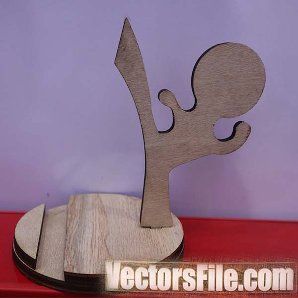 Laser Cut Plywood Karate Phone Stand 6mm Vector File