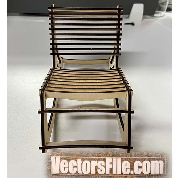 Laser Cut Wooden Puzzle Rocking Chair Template CNC Furniture Design Vector File