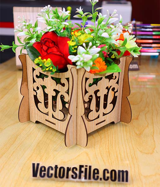 Laser Cut Wooden Box Flower Box Gift Box Laser Cutting 3mm MDF Box Vector File