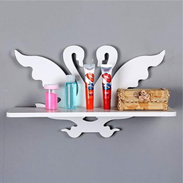 Laser Cut Wood Shelf Swan Shaped Decorative Shelves for Bedroom Wall Decoration Vector File