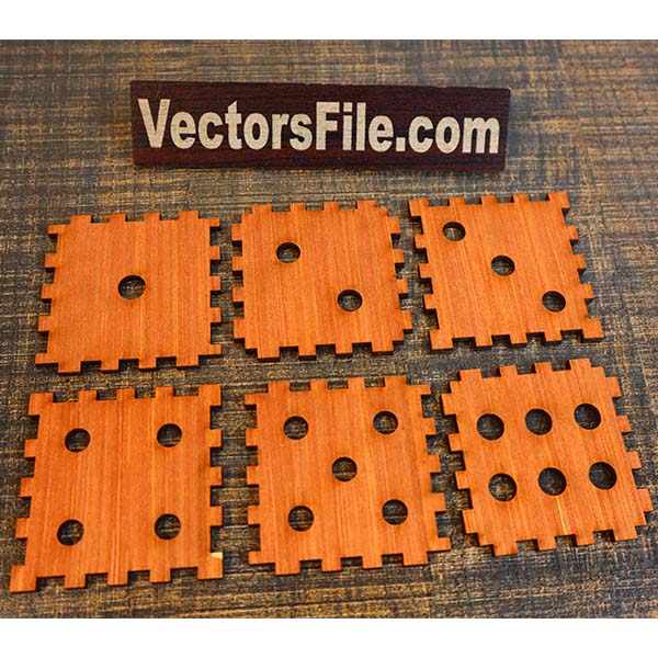 Laser Cut Wooden Dice Template Ludo Game Dice Vector File