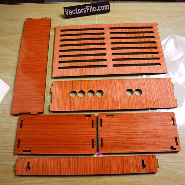Laser Cut Wooden Wifi Router Box Wall Hanging Wifi Storage Organizer Box 4mm Vector File