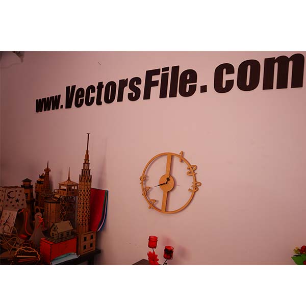 Laser Cut Wooden Round Wall Clock Room Modern Wall Clock Vector File