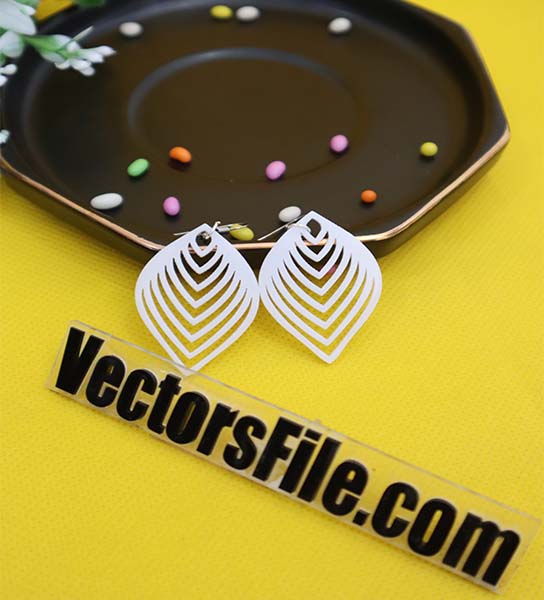 Laser Cut Acrylic Earring Design Ladies Jewelry Template Vector File