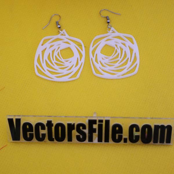 Laser Cut White Earring Design Women Jewelry Earring Template Vector File