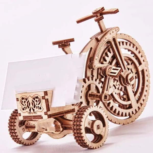 Laser Cut Wooden Mechanical 3D Model Bicycle Free Vector File for CNC Laser Cutting