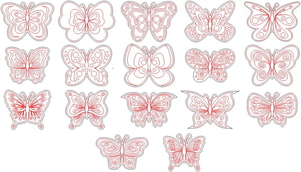 Laser Cut Wooden Butterfly Set Template Vector File