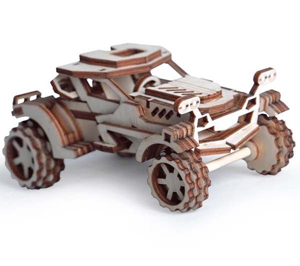 Laser Cut 3D Puzzle Toy Car Model Wooden Puzzle Car for Kids Vector File