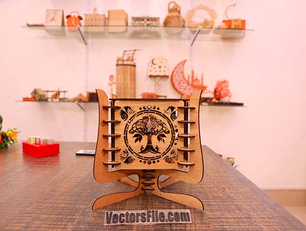 Laser Cut Wooden Table Lamp Night Light Room Decorative Lamp CDR and DXF File