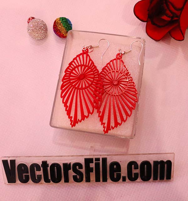Laser Cut Abstract Earring Women Jewelry Template Design CDR and DXF File