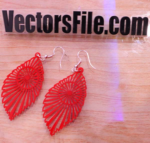 Laser Cut Abstract Earring Women Jewelry Template Design CDR and DXF File