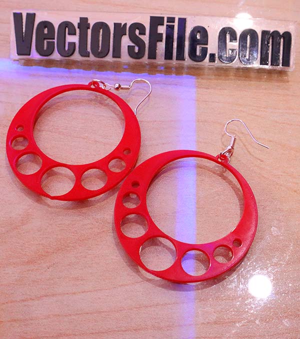 Laser Cut Round Shape Acrylic Earring Design CDR and DXF File