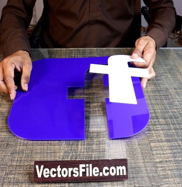 Laser Cut Acrylic Facebook Logo Design Social Media Logo Template Vector File