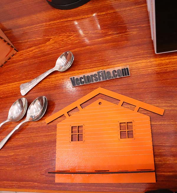 Laser Cut Wooden Spoon Holder Kitchen Art Spoon Stand CDR and DXF File