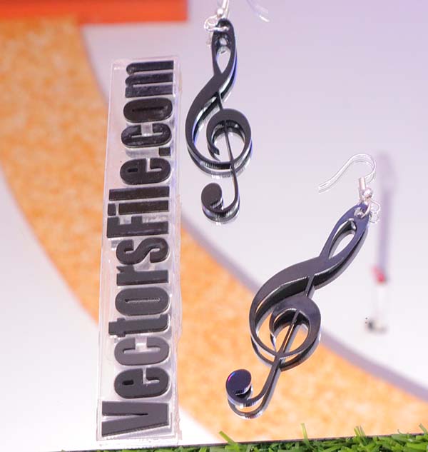 Laser Cut Acrylic Music Icon Earring Design CDR and DXF File