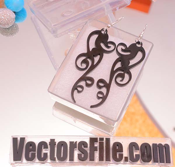 Laser Cut Women Earring Acrylic Jewelry Template DXF and CDR File