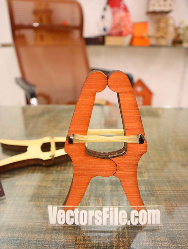 Laser Cut DIY Wooden Clamp for Woodworking Project CDR and DXF File