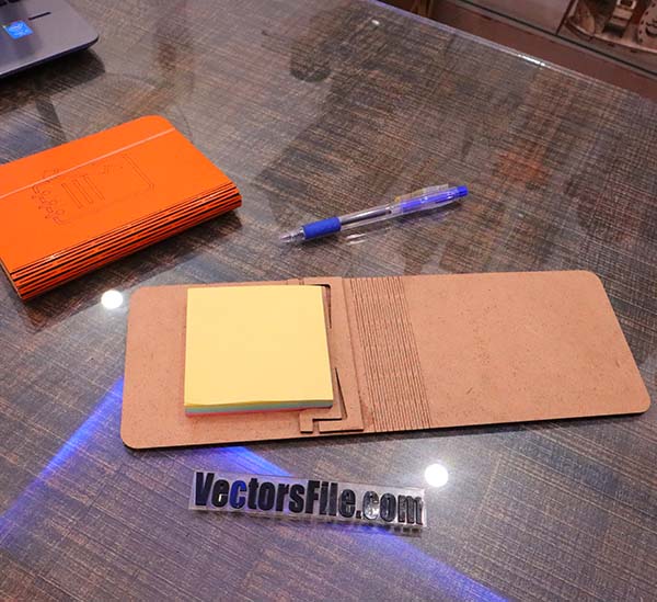 Laser Cut MDF Notepad Cover Wooden Notebook Cover CDR and DXF File