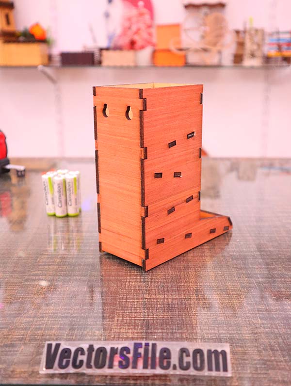 Laser Cut Wooden AA Battery Cell Organizer 4mm Plywood Battery Dispenser Vector File