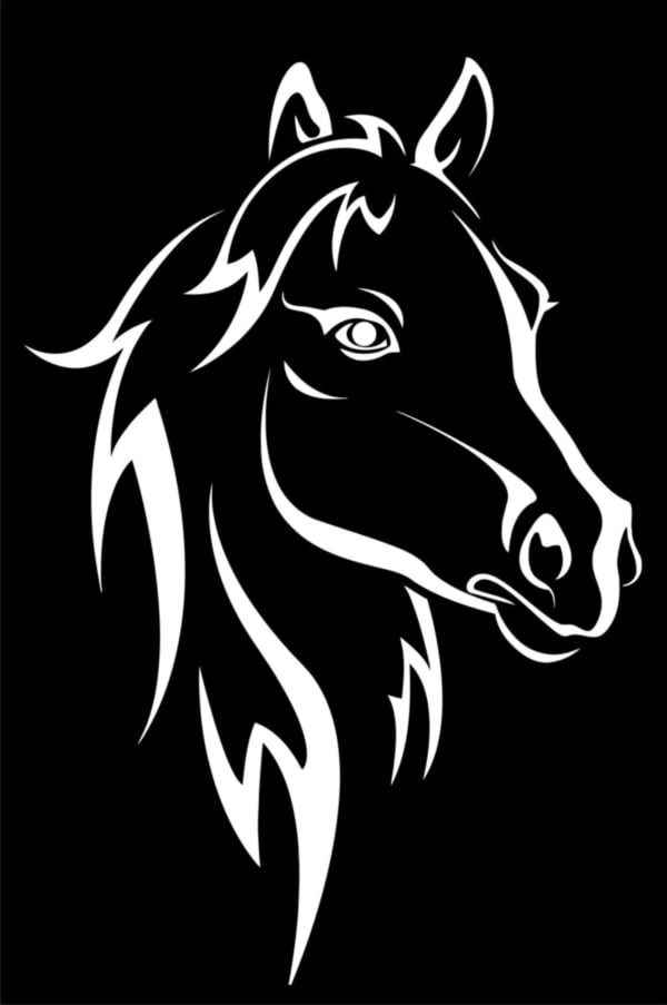 Horse Stencil Animal Face Sticker Silhouette Free Vector File