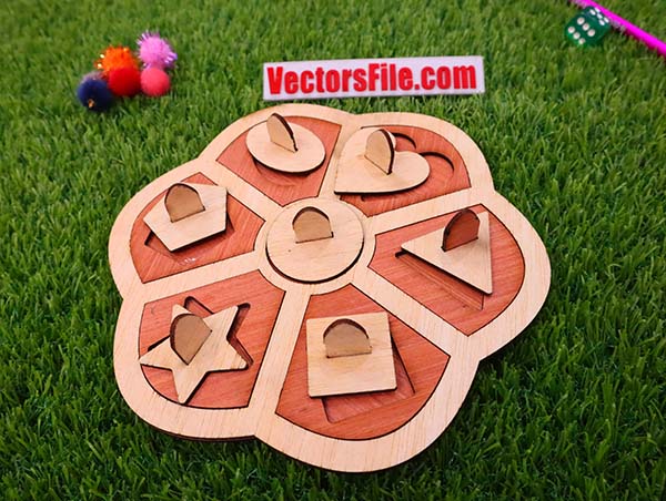 Laser Cut Wooden Kids Puzzle Game Educational Game CDR and DXF File