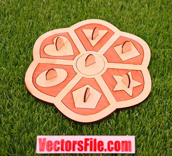 Laser Cut Wooden Kids Puzzle Game Educational Game CDR and DXF File