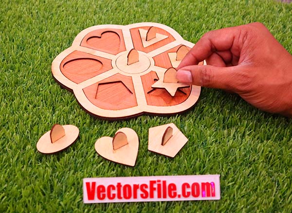 Laser Cut Wooden Kids Puzzle Game Educational Game CDR and DXF File