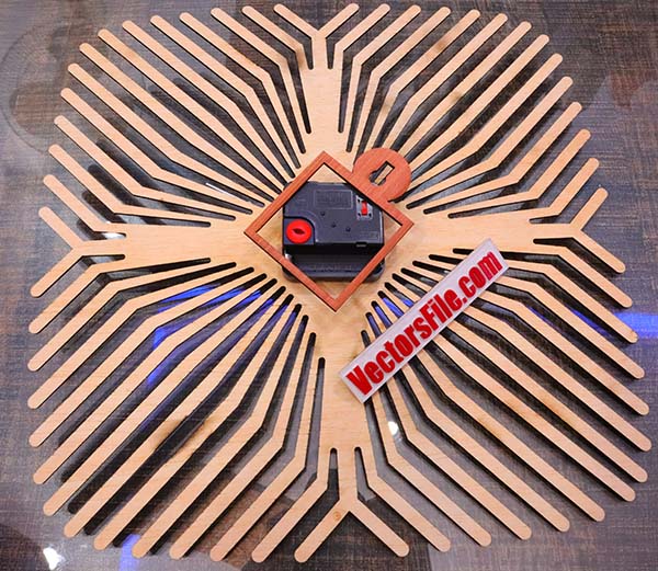 Laser Cut 4mm Plywood Wall Clock Machine Holder CDR and DXF File