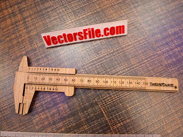 Laser Cut Wooden Vernier Caliper Ruler Scale for Measurement CDR and DXF File