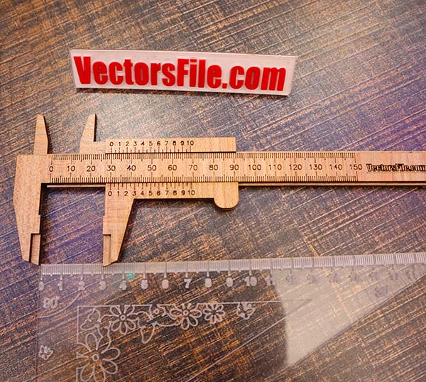 Laser Cut Wooden Vernier Caliper Ruler Scale for Measurement CDR and DXF File