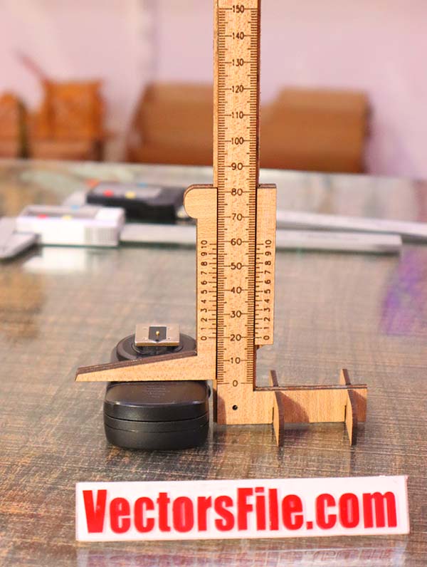 Laser Cut Portable Height Measuring Ruler Wooden Height Gauge Scale CDR and DXF File