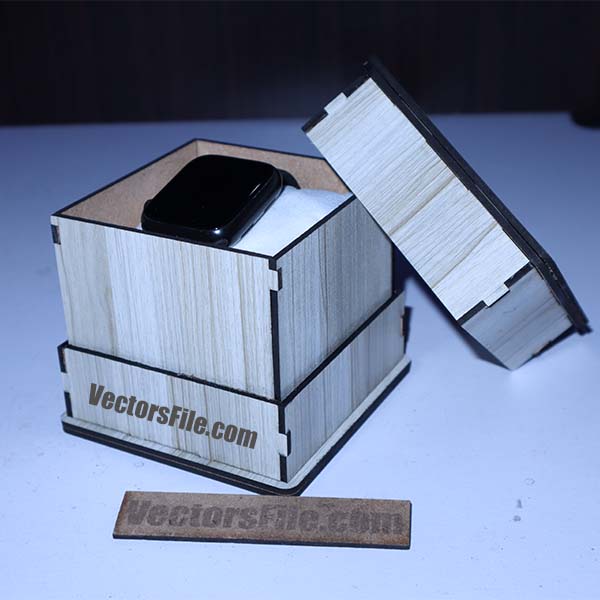 Laser Cut Watch Gift Box Wooden Wrist Watch Box CDR and DXF File