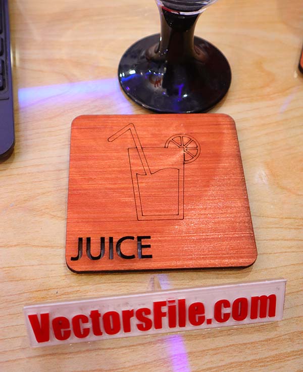 Laser Cut Wooden Juice Coaster CDR and DXF File