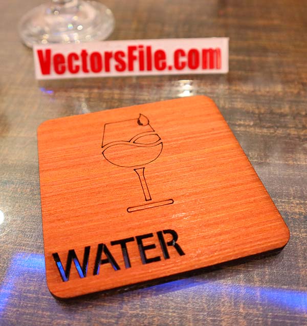 Laser Cut Water Coaster Wooden Drink Coaster CDR and DXF File