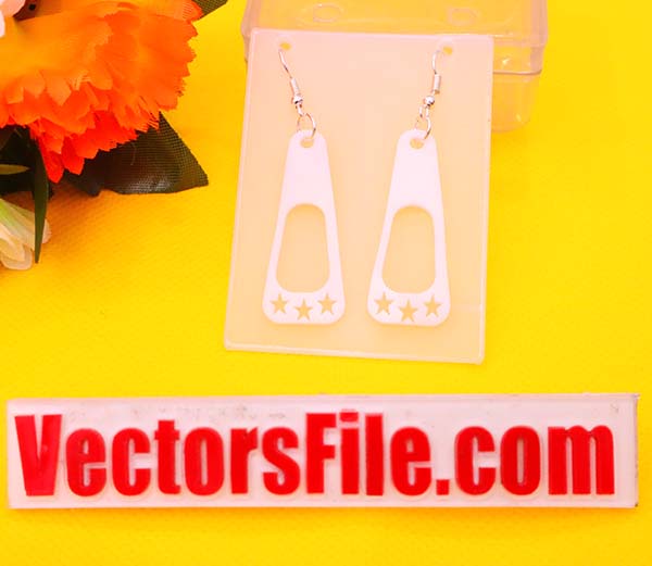 Laser Cut Acrylic Jewelry Design Earring Template CDR and DXF File