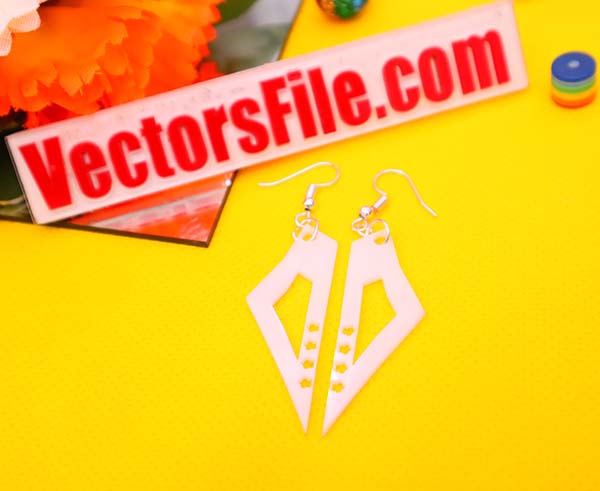 Laser Cut Acrylic Earring Modern Jewelry CDR and DXF File