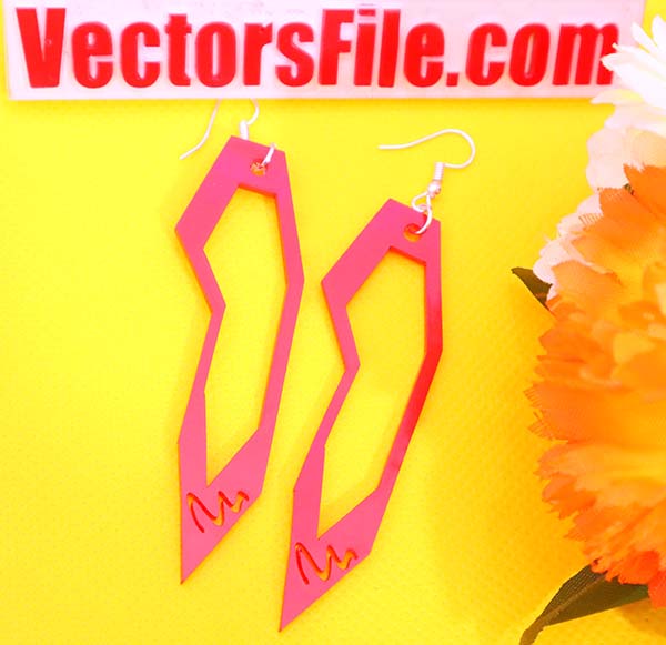Acrylic Laser Cut Earrings Jewelry Template CDR and DXF File