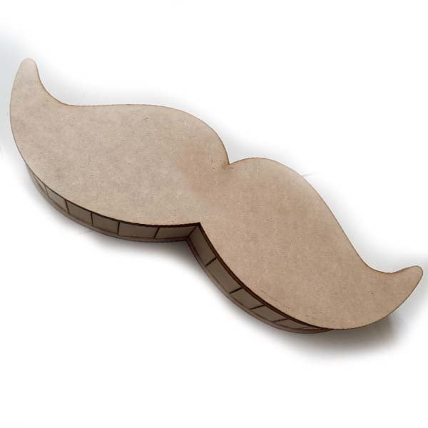 Laser Cut Mustache Box Wooden Gift Box Chocolate Gift Box for Birthday CDR and DXF File