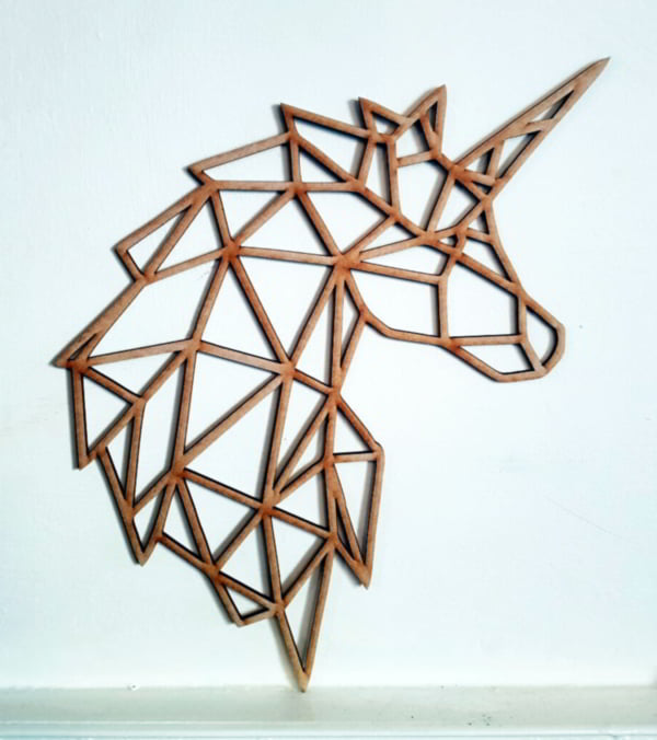 Laser Cut Multilayer Unicorn Wall Art Design CDR and DXF File