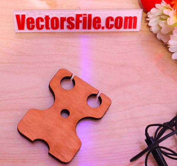 Laser Cut Plywood Earphone Wire Organizer Headphone Cable Holder CDR and DXF File