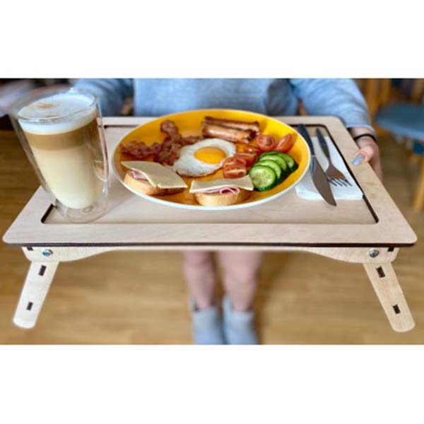 Laser Cut Wooden Breakfast Table CNC Wooden Furniture Design Outdoor Table DXF File