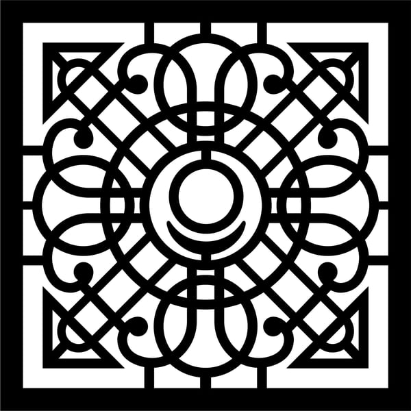 Laser Cut Window Grill Panel Design Jali Pattern Template CDR and DXF File