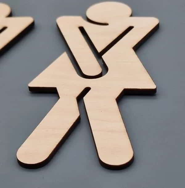 Laser Cut Wooden Toilet Sign Vector For Door DXF File