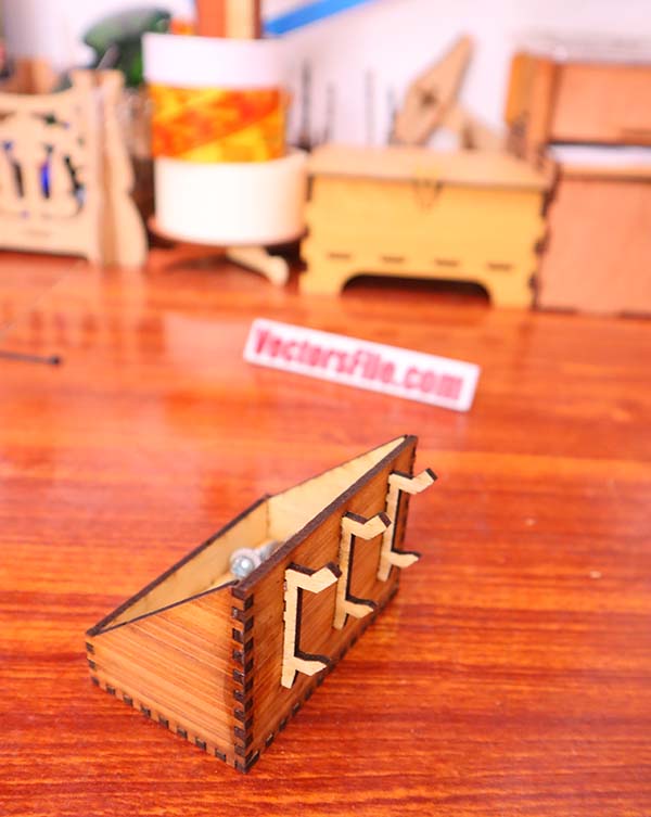 Laser Cut Wooden Mini Box for Tools Organizer CDR and DXF File